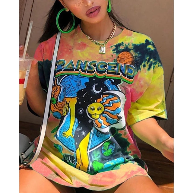 Oversized Women Graphic Top Shirt