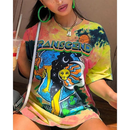 Oversized Women Graphic Top Shirt