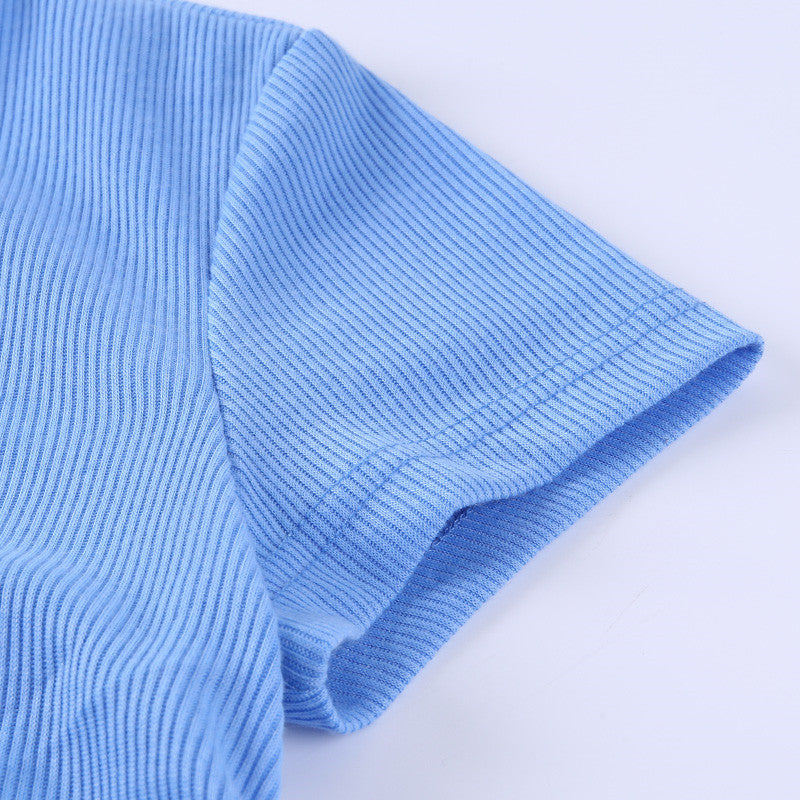 Women Basic Short Sleeve Bodycon Stretch Mini Dress