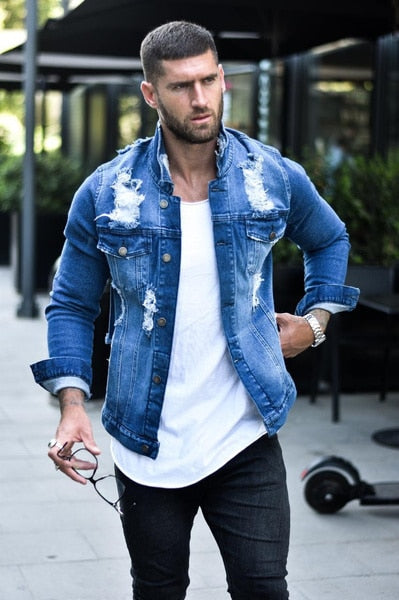 Men Denim Slim Fit Jean Coat