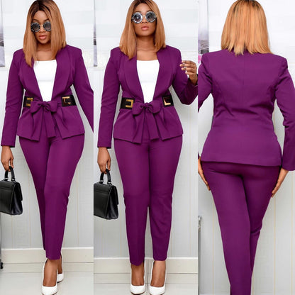 Women Two-Piece Long Sleeve Blazer And Pants Matching Set