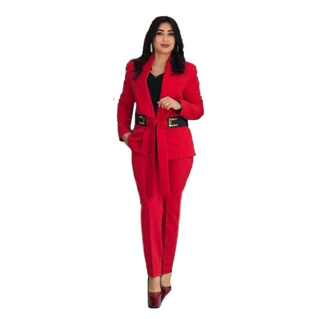 Women Two-Piece Long Sleeve Blazer And Pants Matching Set