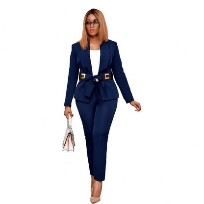 Women Two-Piece Long Sleeve Blazer And Pants Matching Set
