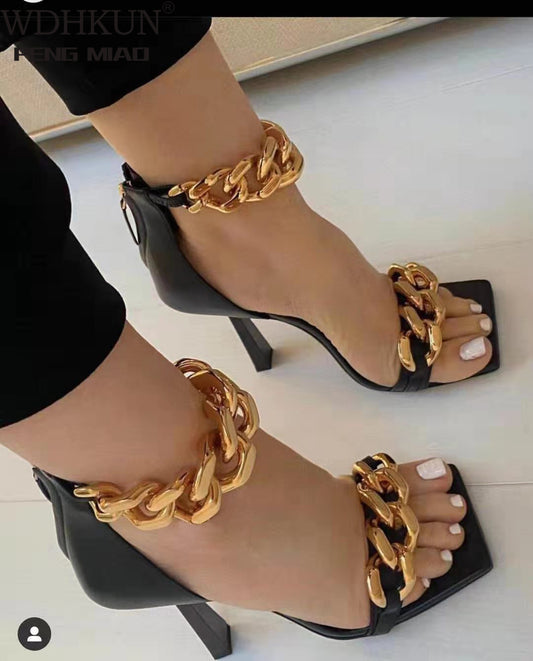 Women Open Square Toe High Heels