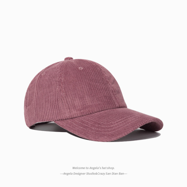 Women Cap Corduroy Cute Embroidery Cotton Snapback Fashion Cap