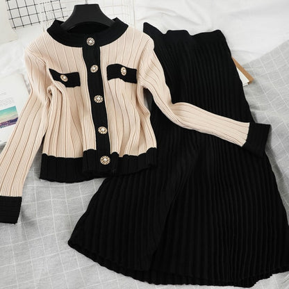 High Quality Knit 2 Piece Skirt Set