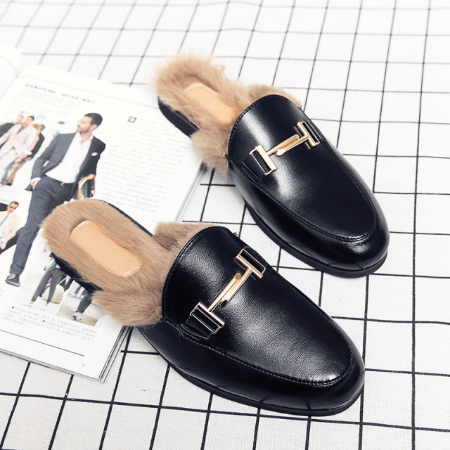 Designer Men Genuine Leather Brand Luxury Slippers
