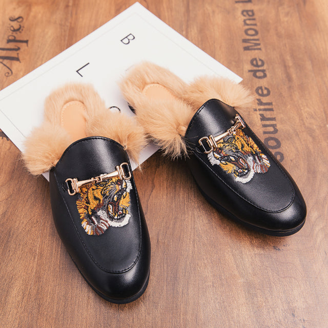 Designer Men Genuine Leather Brand Luxury Slippers