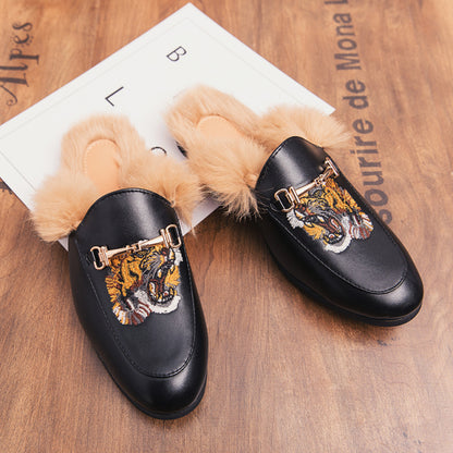 Designer Men Genuine Leather Brand Luxury Slippers