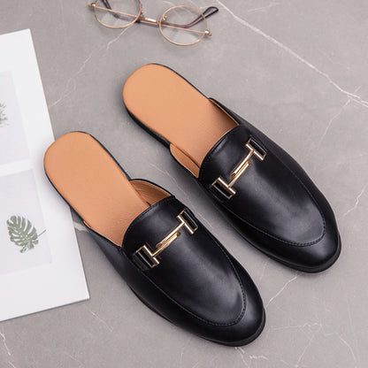 Designer Men Genuine Leather Brand Luxury Slippers