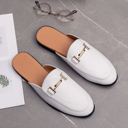 Designer Men Genuine Leather Brand Luxury Slippers