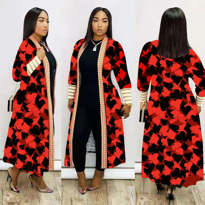 Women Long Sleeve Cardigan Cloak African Clothing