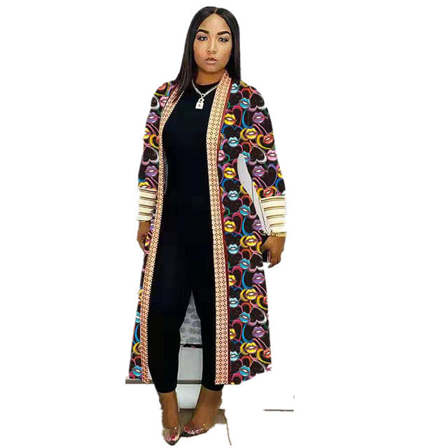 Women Long Sleeve Cardigan Cloak African Clothing