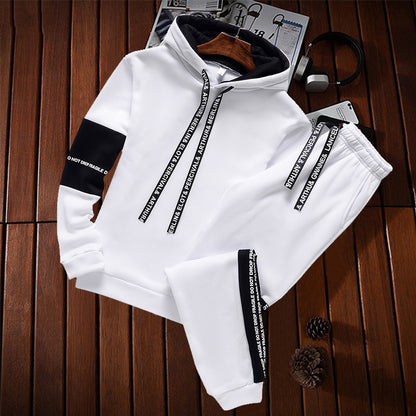 Men Hoodie Sweatshirt+Sweatpants 2 Piece Set