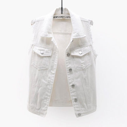 Women Sleeveless Denim Vest Jacket
