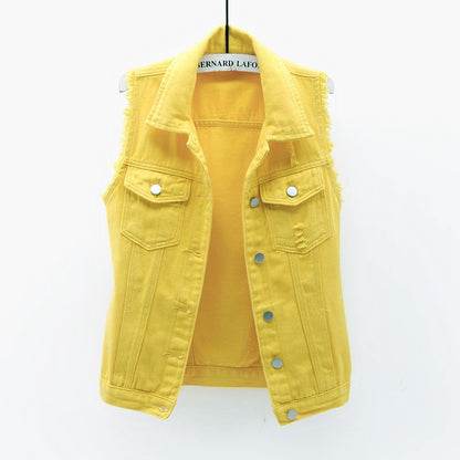 Women Sleeveless Denim Vest Jacket