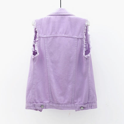Women Sleeveless Denim Vest Jacket