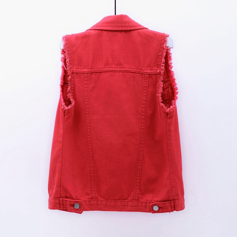 Women Sleeveless Denim Vest Jacket