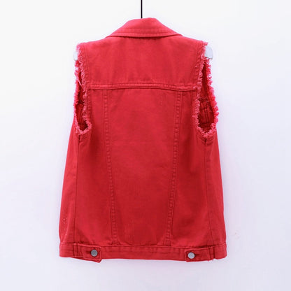 Women Sleeveless Denim Vest Jacket