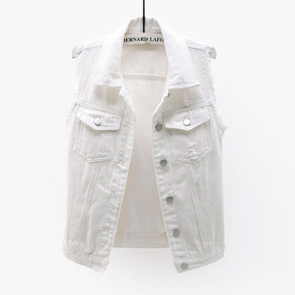 Women Sleeveless Denim Vest Jacket