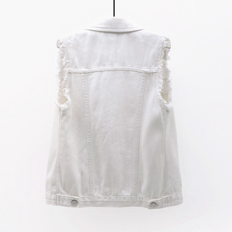 Women Sleeveless Denim Vest Jacket