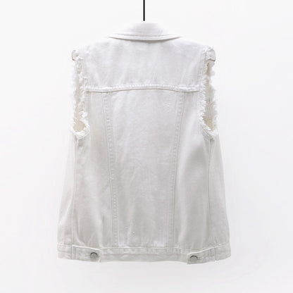 Women Sleeveless Denim Vest Jacket