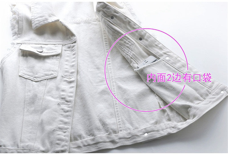 Women Sleeveless Denim Vest Jacket