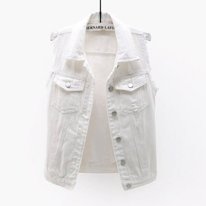 Women Sleeveless Denim Vest Jacket