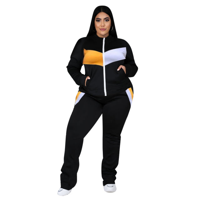 Women Two Piece Sweatsuit Coat and Sweatpants Sport New Jogging Set