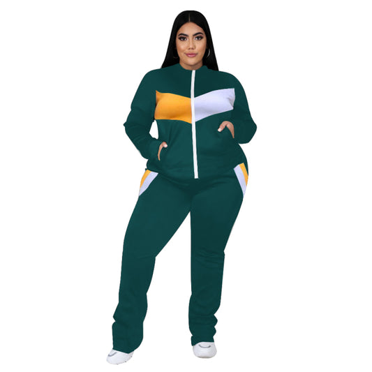Women Two Piece Sweatsuit Coat and Sweatpants Sport New Jogging Set