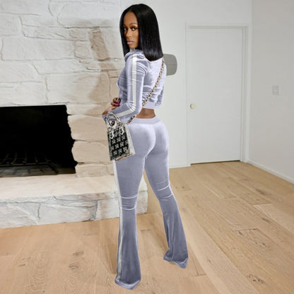 Women Faith Letter Ribbed Knit Two Piece Long Sleeve Shirt Pant Set