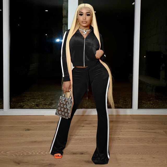 Women Faith Letter Ribbed Knit Two Piece Long Sleeve Shirt Pant Set