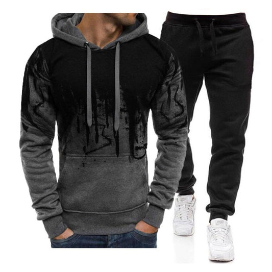 Men Tracksuit Hoodies+Sweatpants Set