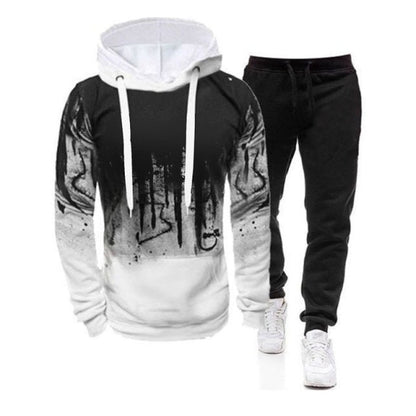 Men Tracksuit Hoodies+Sweatpants Set
