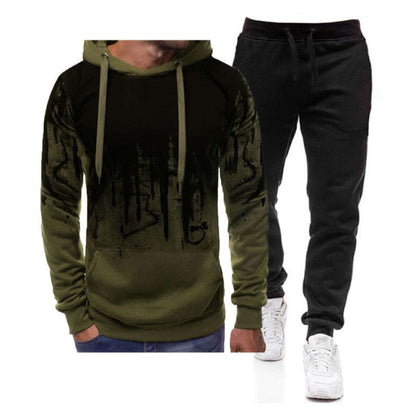 Men Tracksuit Hoodies+Sweatpants Set