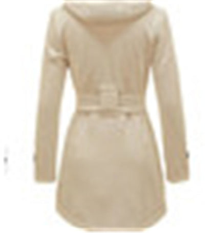 Women Warm Fleece With Belts Double Breasted Solid Casual Coat