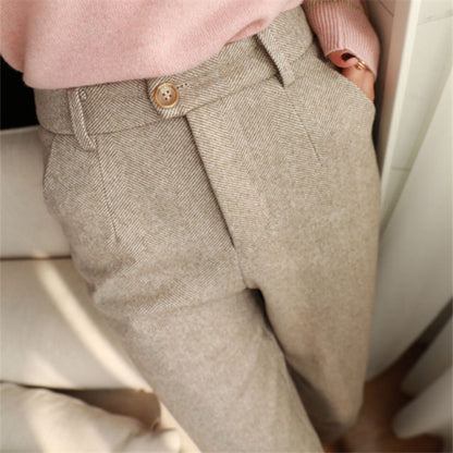 Women Winter High Waisted Casual Suit Pants