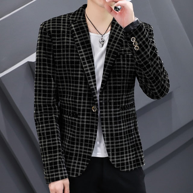 Men Luxury Casual Slim Suit Business Social Office Dress Coat