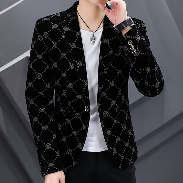 Men Luxury Casual Slim Suit Business Social Office Dress Coat