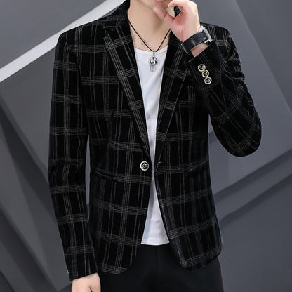Men Luxury Casual Slim Suit Business Social Office Dress Coat