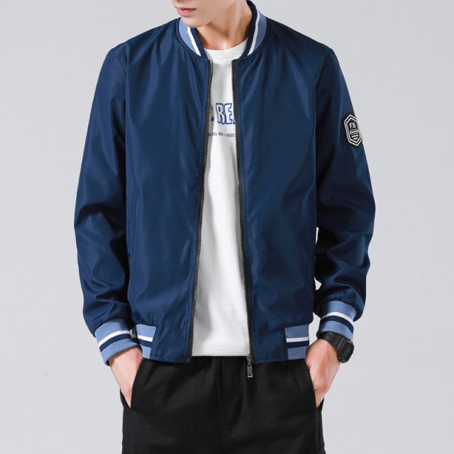 Men Fashion Windbreaker Bomber Jacket