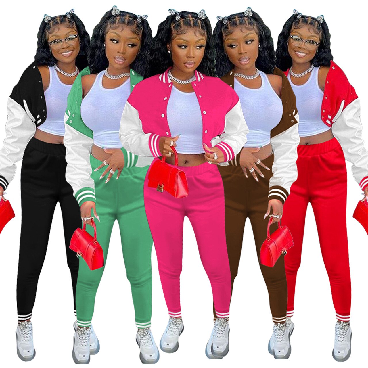 Women Long Sleeve Top Pencil Pant Fashion Sets