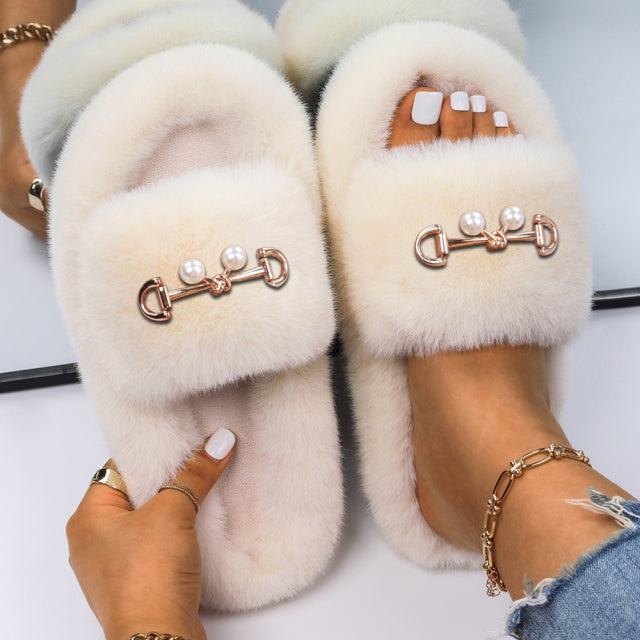 Fluffy Plush Non-Slip Slippers