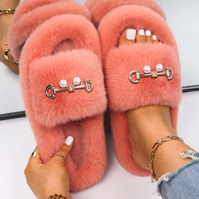 Fluffy Plush Non-Slip Slippers
