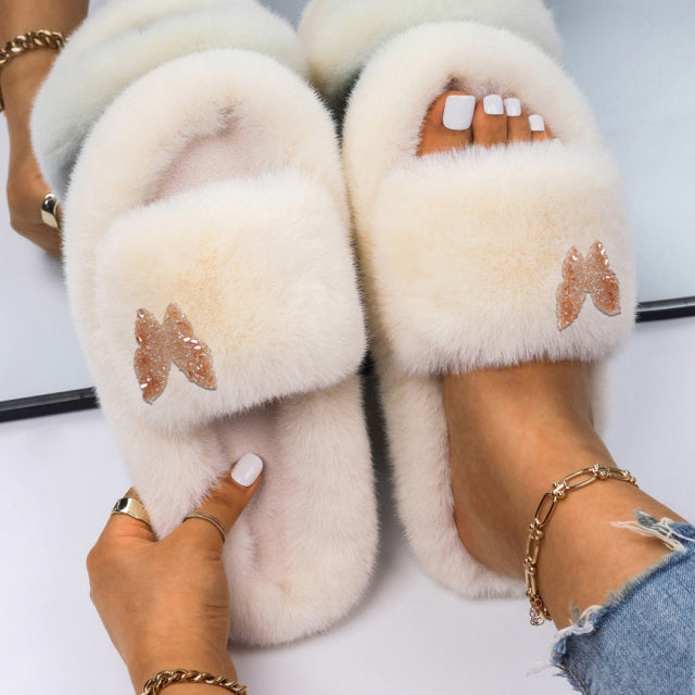 Fluffy Plush Non-Slip Slippers