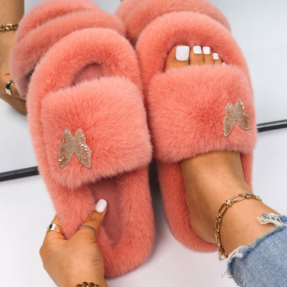 Fluffy Plush Non-Slip Slippers