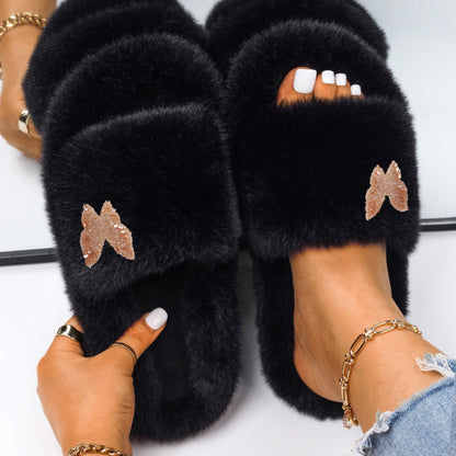 Fluffy Plush Non-Slip Slippers