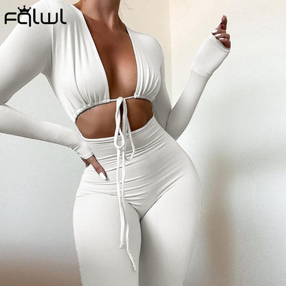 Women Long Sleeve Bodycon Jumpsuits