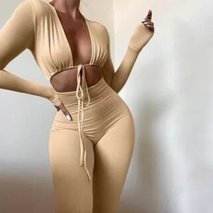 Women Long Sleeve Bodycon Jumpsuits
