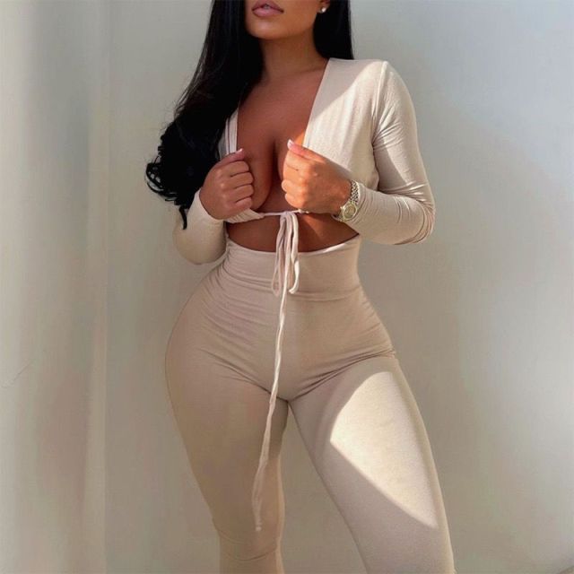 Women Long Sleeve Bodycon Jumpsuits